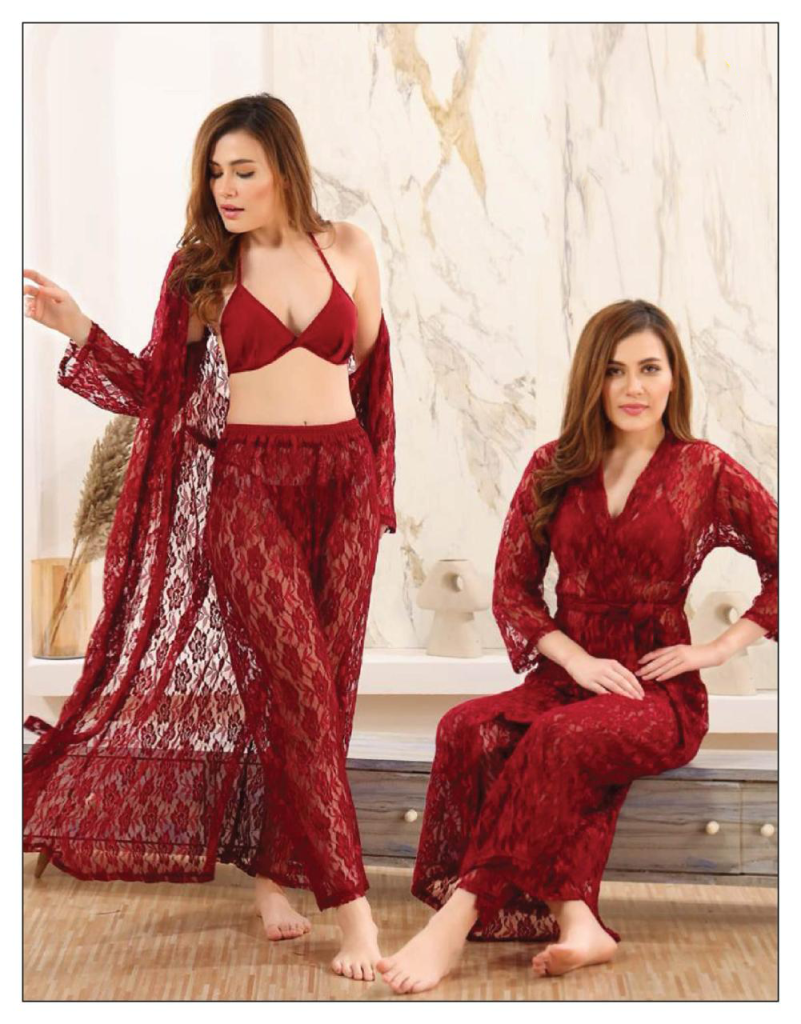 women wearing Premium net night dress