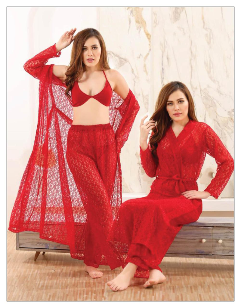 women wearing Premium net night dress