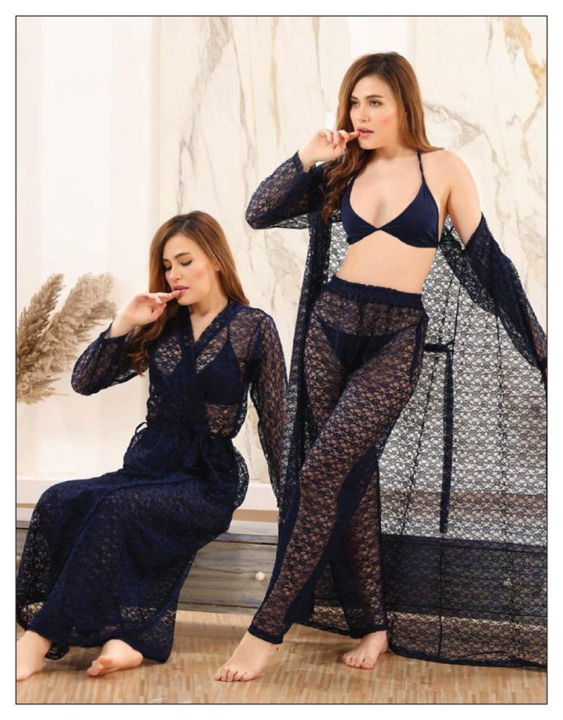 women wearing Premium net night dress