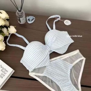 Bow Check Style Bra Panty Set | Victoria Secret Style