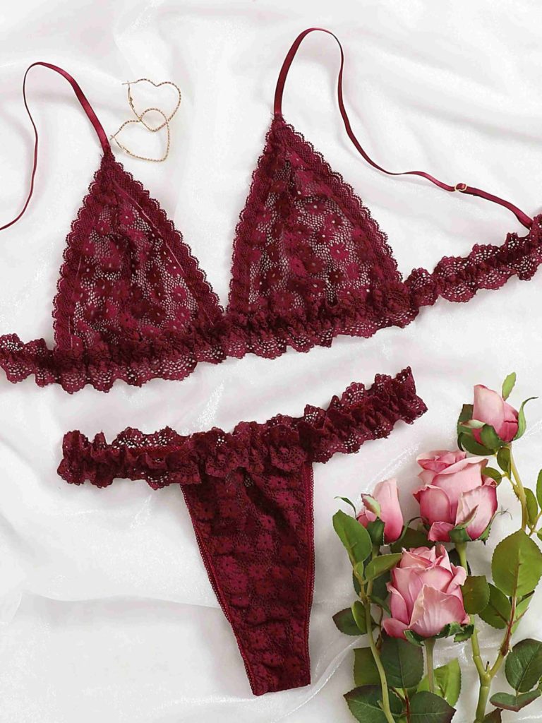 Ruby Lace Net Bra Set | Lingerie for Women