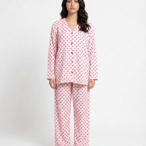 Sweet Heart Comfy PJs | Turkish Soft Linen Night Suit