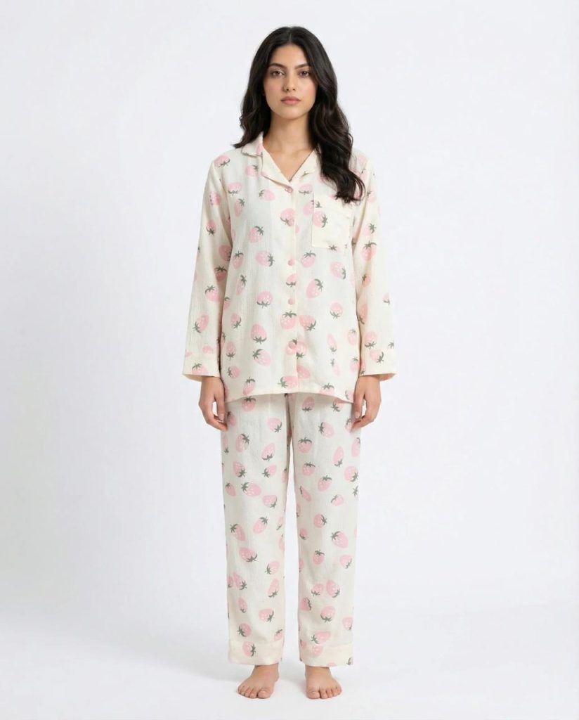 Sweet Heart Comfy PJs | Turkish Soft Linen Night Suit